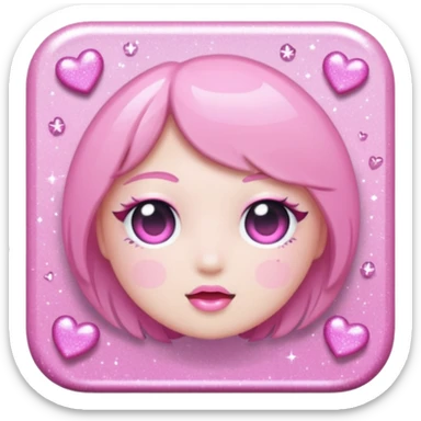 glitter pink Douyin sticker