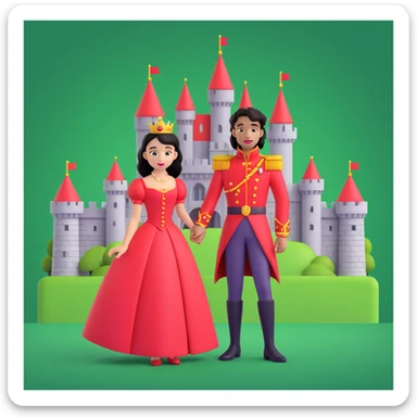 prince in red dress, royal castle background sticker