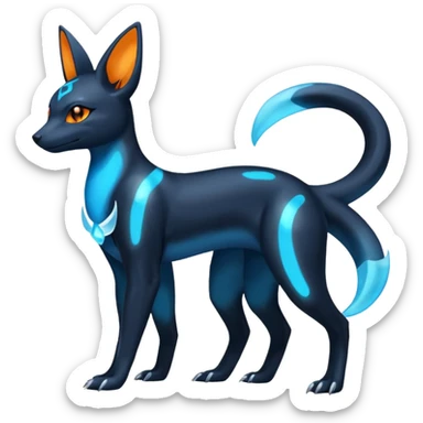 Shiny Aural Umbreon-Amaura-Salandit-Fakémon-fusion (full body) sticker