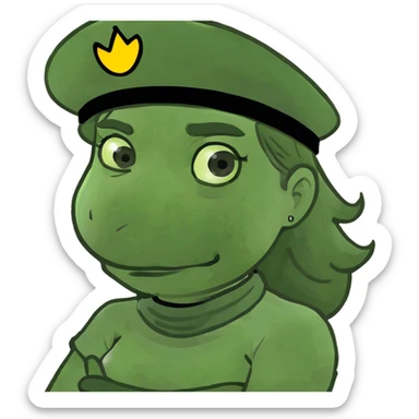 a girl whos arms are crossed around neck with a mad face  sticker