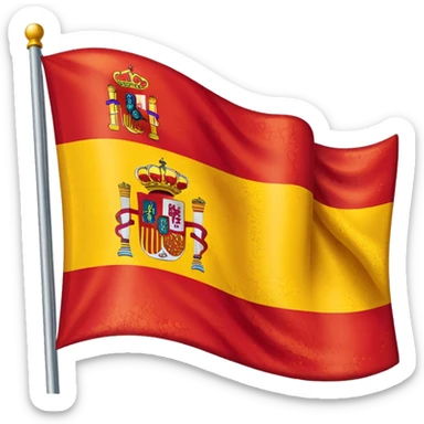 waving spain flag without stick sticker