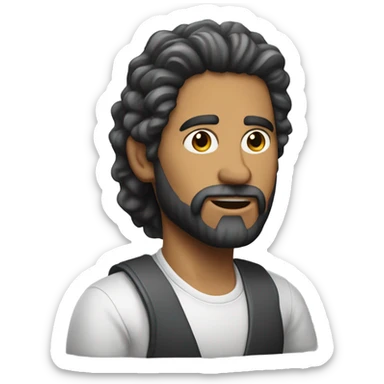 Arquitecta morena pelo rizado sticker