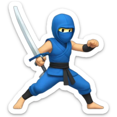 ninja,barefoot,blue-sleeveless-outfit,blue-ninja-mask,running,slashing-sword,nintendo-entertainment-system sticker