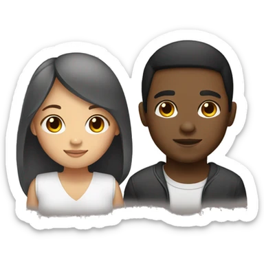Filipino girl and black guy  sticker