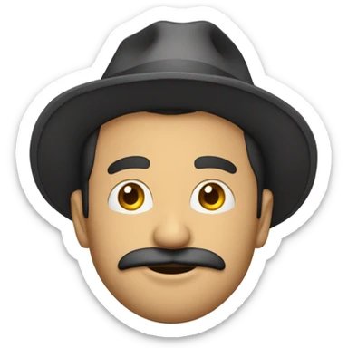 Hombre cantante con bigoto justo encima de la boca sticker