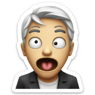 poker face with horrified open mouth sticker