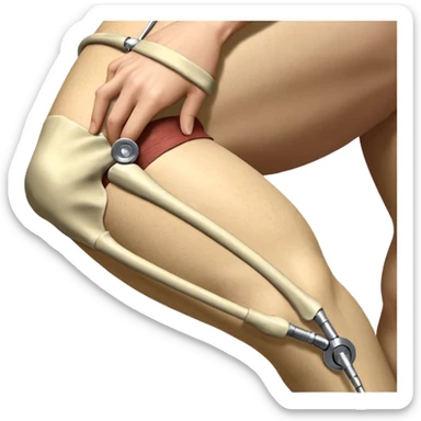 Un emojis para uso medico: Un hombro, una cadera, una rodilla, un pie, un brazo con un codo y mano, una espalda y un cuello sticker