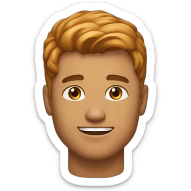 caramel brown good looking guy with light stumble and thick hair combed forward skin fade approximate 30 years old sticker