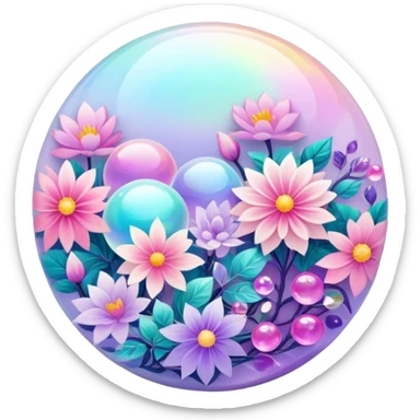 Epic divine legendary celestial flowery complex detailed iridescent gradients marbles aesthetic-scenery-Decorations sticker