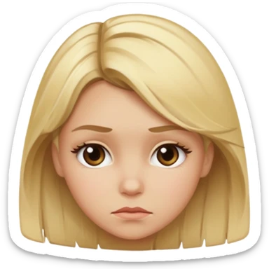 Balayage blonde girl bad mood sticker