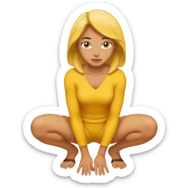 yellow woman crouching sticker