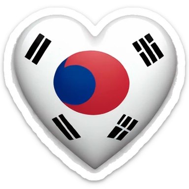 heart shape with korea flag sticker