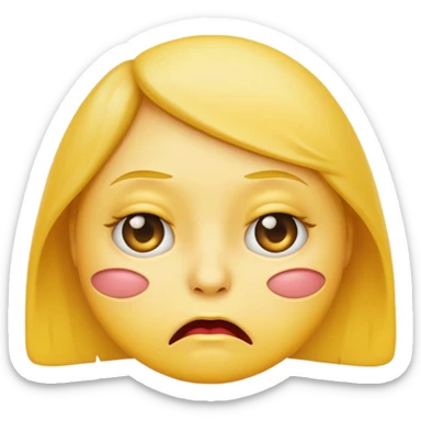 Disgust expression yellow emoji pursed lips sticker