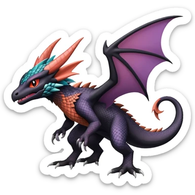 Salandit-Nargacuga-Noibat-Noivern-Hybrid (Full body) sticker