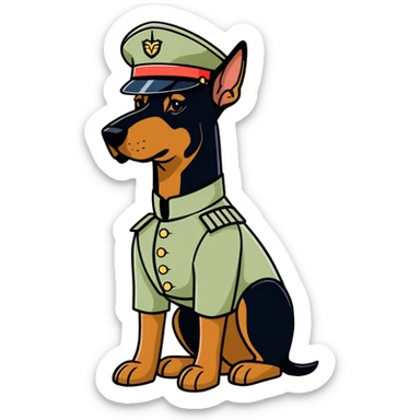 doberman soldier sticker