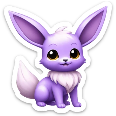 Kawaii Shiny Pastel Purple Eevee Full Body sticker