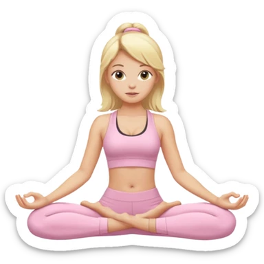 Yoga Blonde Girl With Light Pink Clothes sticker