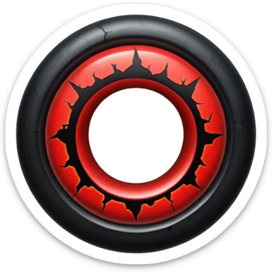 iOS sticker, cursed ring, black shades, red crack, minimal sticker