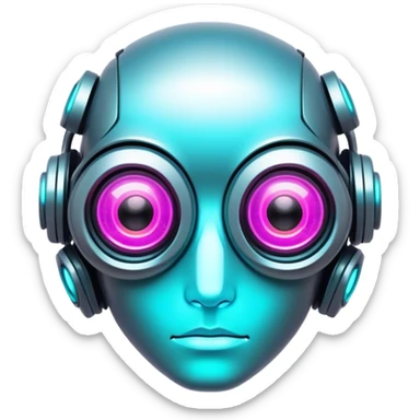 neon cyberpunk style cyber eyes sticker