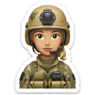 sketch female special operations communications operator with combat gear sticker