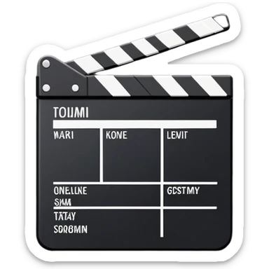 minimalist movie slate with clean lines, one diagonal stripe, geometric rectangular outline sticker