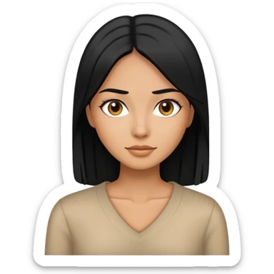 woman with black straight hair and tan skin sticker
