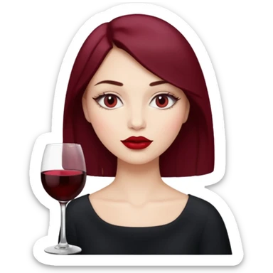 girl with wine red vibe sticker