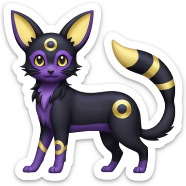 Magical Lunar Celestial Moon-powered-Umbreon-Purrloin-Delcatty-fusion (full body) sticker