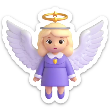 guardian angel with wings and halo from bible sticker