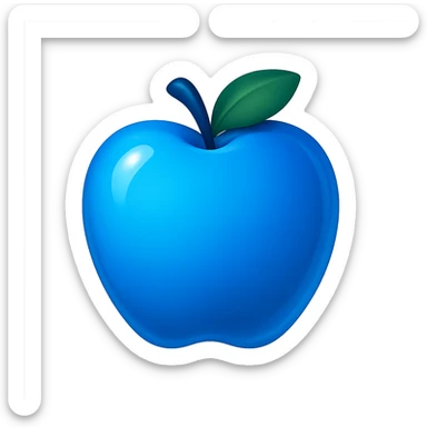 Make the blue part more vibrant and glass glossy, no symbols, no sword, in apple emoji style. sticker