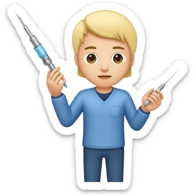 Man shooting up with needle sticker