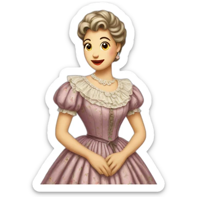 Cuckoo bird wearing a vintage dress sticker