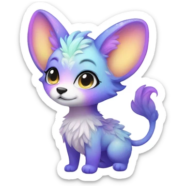Kawaii bright fantasy ethereal anthro fursona animal sticker