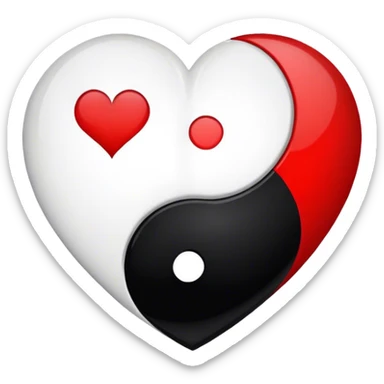 Heart shaped yin yang  sticker