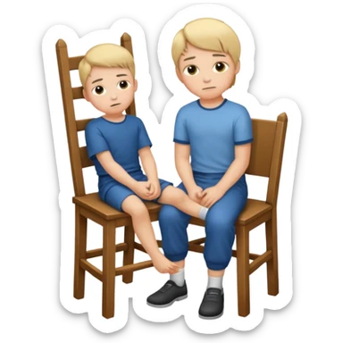 Boy tied to chair sticker