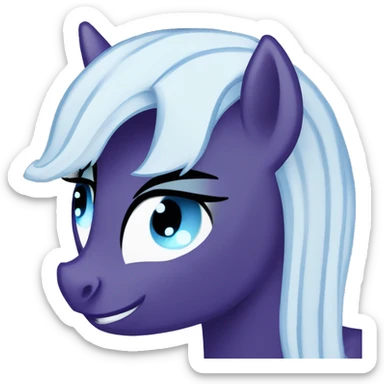 My little pony  Evil dark purple alicorn with blue eyes and blue eyes shadow with white hair with blue sstreaks sticker