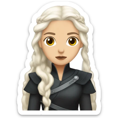 daenerys targaryen dark eyes dark clothes long hair sticker