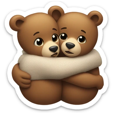 two bears hugging each other brother and sister cozy sticker