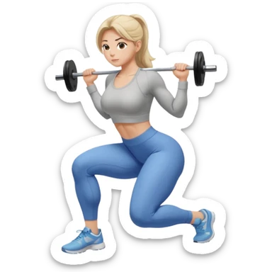 girl working out glutes shirt on but showing from behind but she's squatting and full body zoomed out also more coverage please  sticker