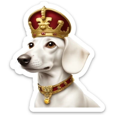 White Dachshund as Austrian emperor   sticker
