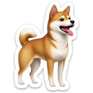 Brown Shiba Inu whit extra long side tongue  sticker
