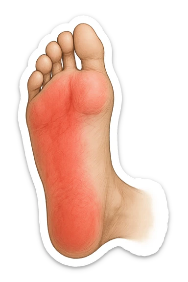 Piede con rossore sotto la pianta sticker