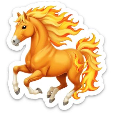 horse galloping with flames sticker