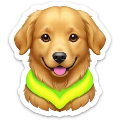 DOG wearring neon fashion sticker