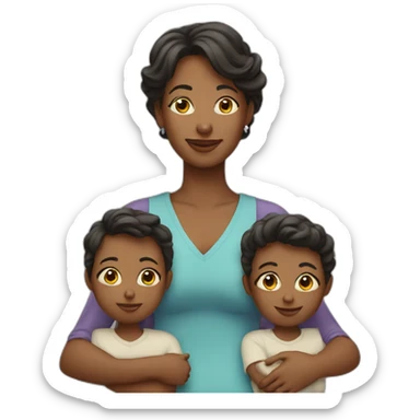Mom with 3 children sticker