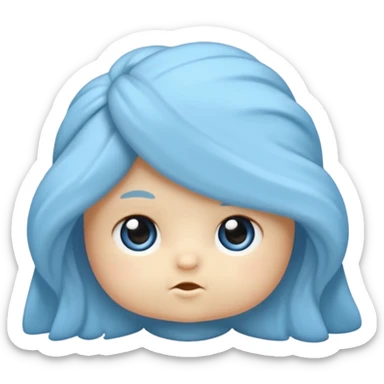 Mache einen coquette emoji ne babyblaue schleife ohne Gesicht nur eine Schleife kein Mensch  sticker