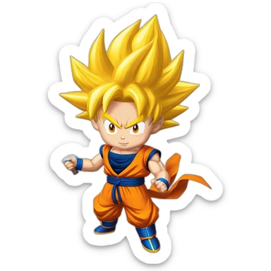 Son goku super saiyan 3 preparing kamehameha sticker