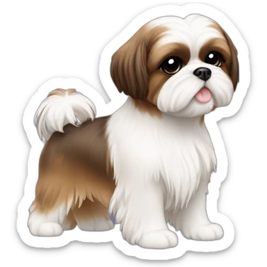 Shih tzu female wite wthi brown sticker
