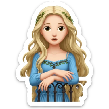 Juliet against the backdrop of a balcony sticker