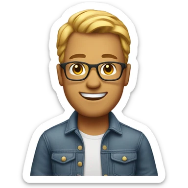 smiling male in casual attire nye  sticker